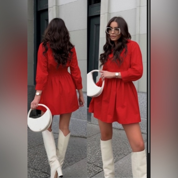 Zara Scarlet Mini Dress 100% cotton - Picture 2 of 16